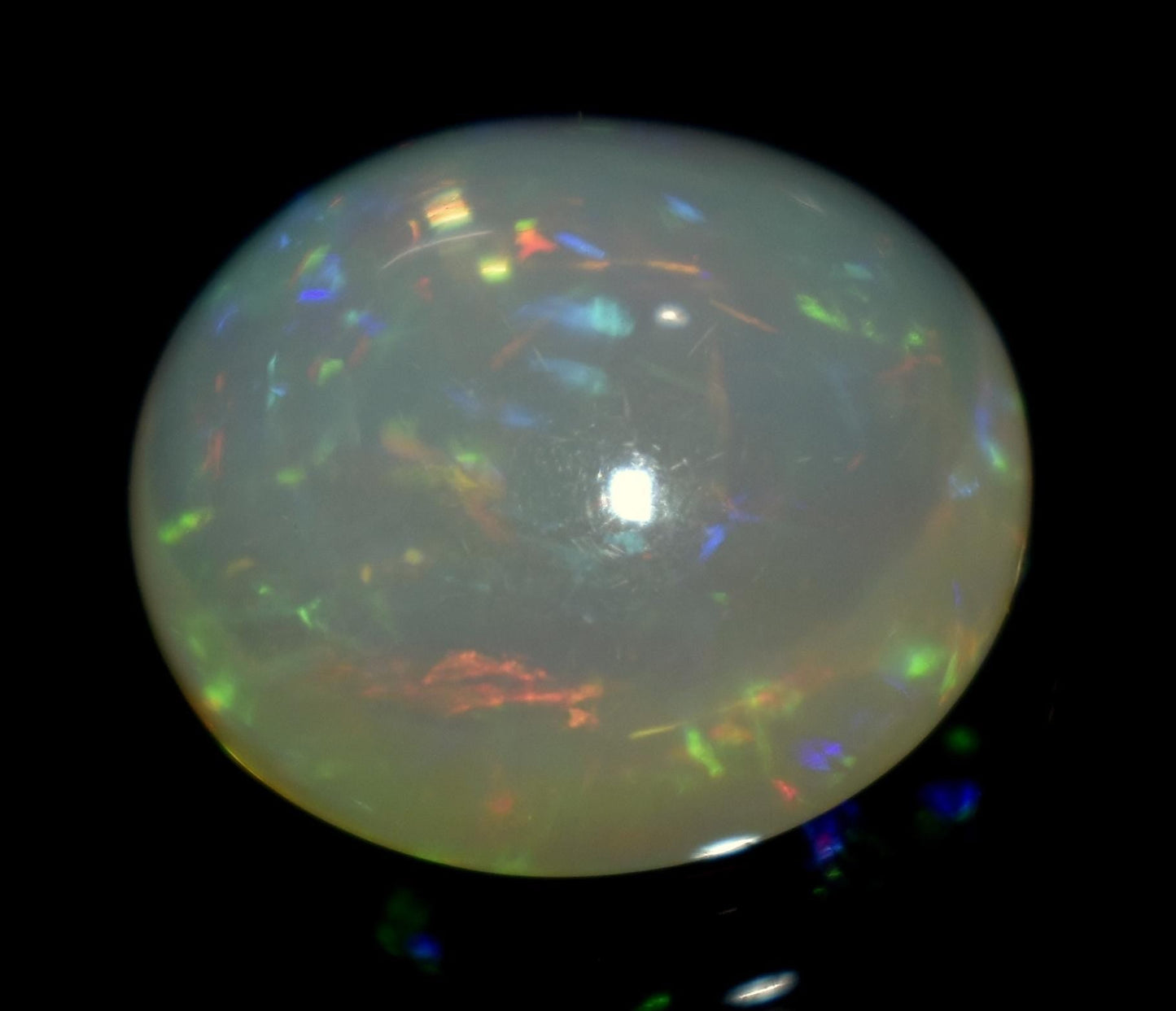 Opal, 100% Natural Ethiopian Opal, Round Welo Fire Cabochon Loose Gemstone, 10.55 Carat, Size-16x16x8mm, For Jewelry Making,