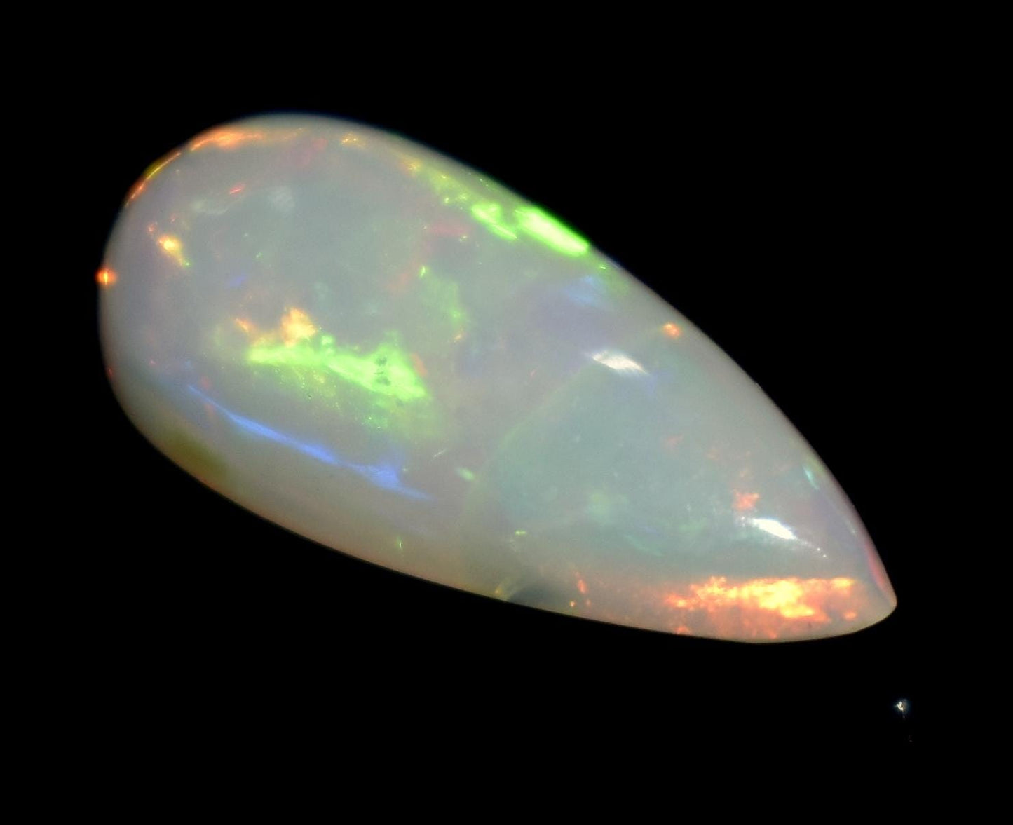 Opal, 100% Natural Ethiopian Opal, Pear Welo Fire Cabochon Loose Gemstone, 3.10 Carat, Size-18x8x5mm, For Jewelry Making,