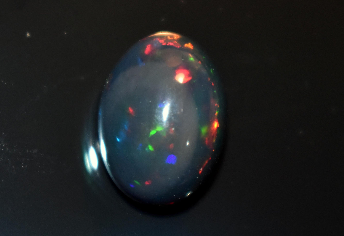 Natural Black Ethiopian Opal, Welo Fire Oval Smooth Cabochon Loose Gemstone, 4.00 Carat, Size-10x14x6.5mm, For Jewelry Making, Gift For Her