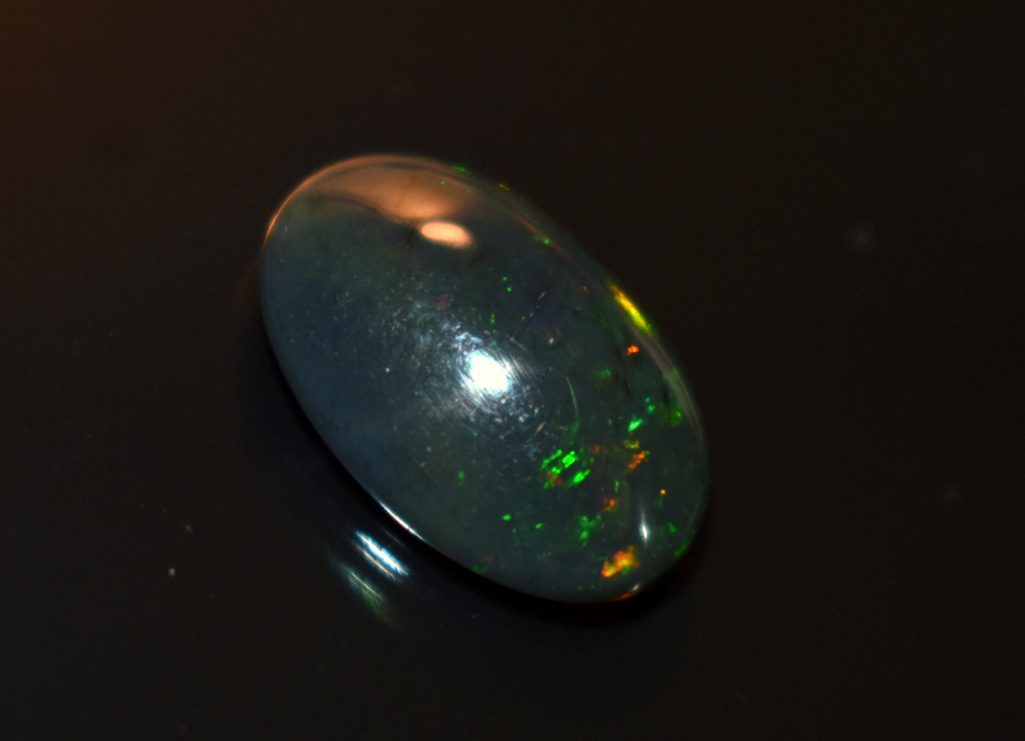 Opal, Natural Black Ethiopian Opal, Welo Fire Oval Smooth Cabochon Loose Gemstone, 3.25 Ct, Size-10x15x4.5mm, For Jewelry Making,