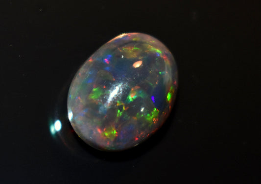 Opal, Natural Black Ethiopian Opal, Welo Fire Oval Smooth Cabochon Loose Gemstone, 5.10 Ct, Size-11x14.5x6.5mm, For Jewelry Making,