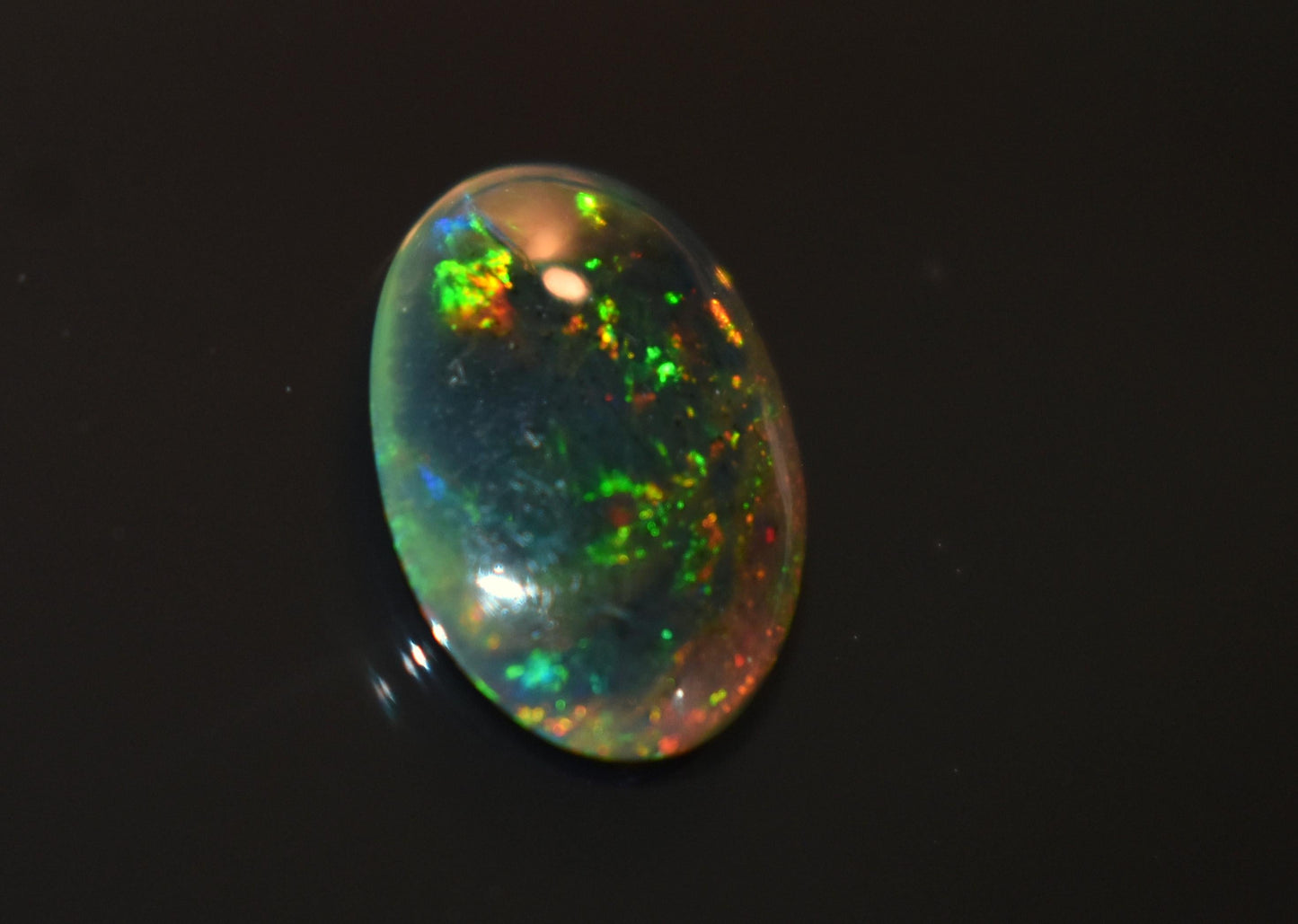 Opal, Natural Black Ethiopian Opal, Welo Fire Oval Smooth Cabochon Loose Gemstone, 2.05 Ct, Size-10x14x3mm, For Jewelry Making,