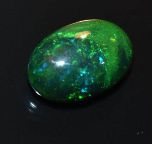 Opal, Natural Black Ethiopian Opal, Welo Fire Oval Smooth Cabochon Loose Gemstone, 2.85 Ct, Size-8.5x12.5x5mm, For Jewelry Making,