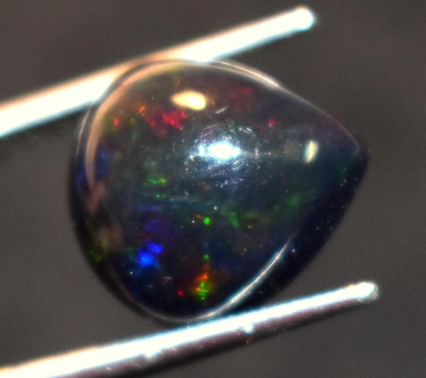 Opal, Natural Black Ethiopian Opal, Welo Fire Heart Shape Smooth Cabochon Loose Gemstone, 4.30 Ct, Size-11.5x12.5x7.5mm, For Jewelry Making,