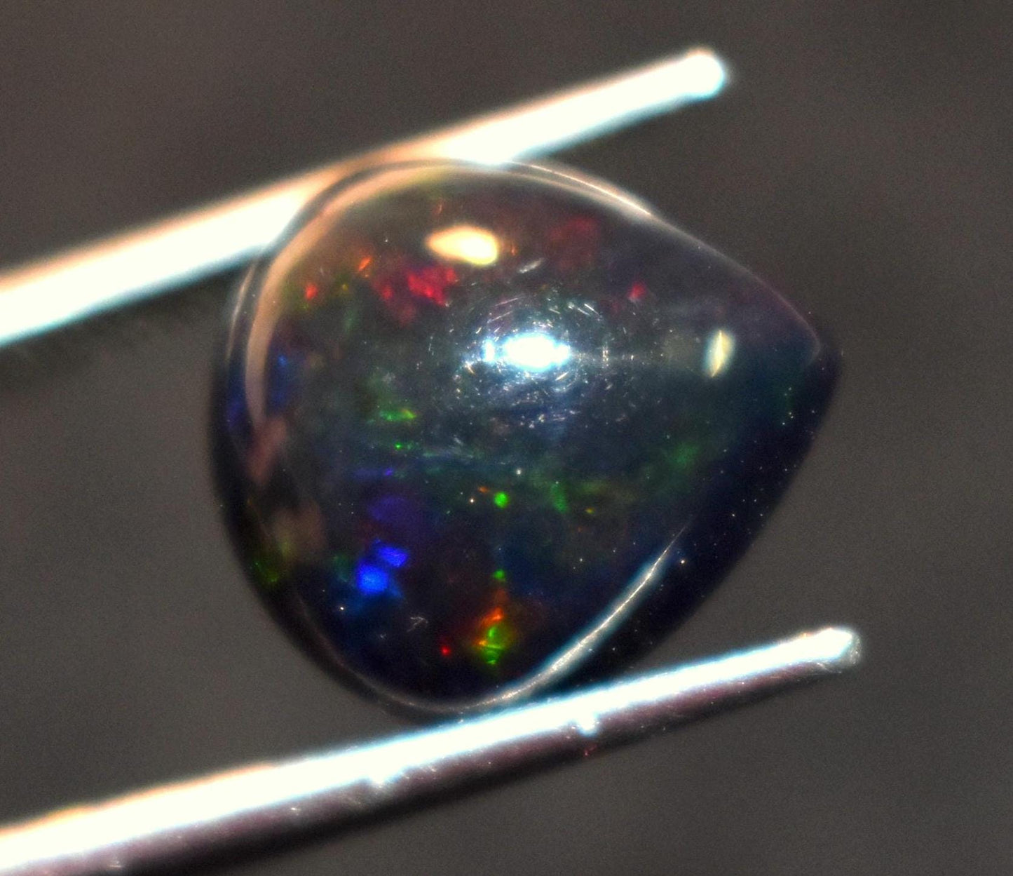 Opal, Natural Black Ethiopian Opal, Welo Fire Heart Shape Smooth Cabochon Loose Gemstone, 4.30 Ct, Size-11.5x12.5x7.5mm, For Jewelry Making,