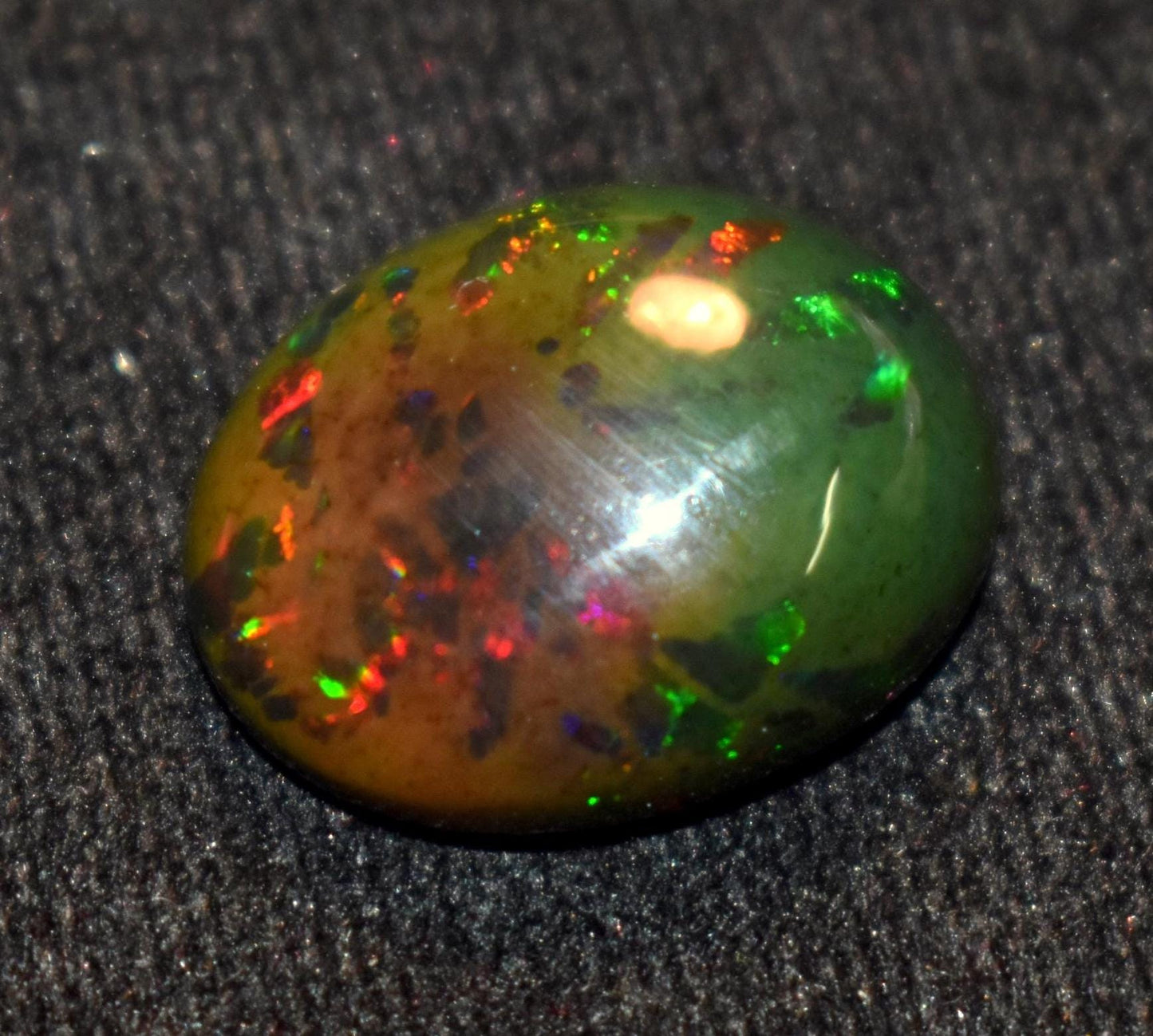 Black Ethiopian Opal, Oval Welo Fire Cabochon Loose Gemstone, 13.00 Carat, Size-16.5x20.5x8mm, For Jewelry Making,