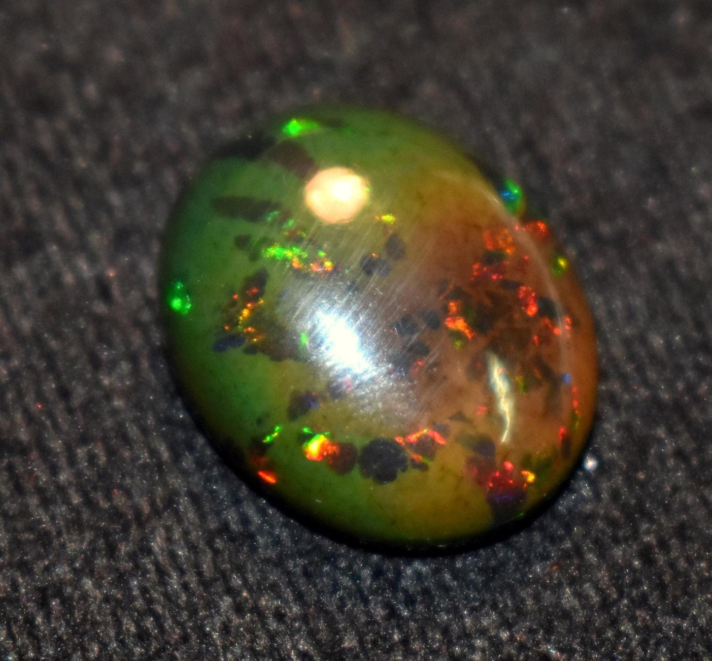 Black Ethiopian Opal, Oval Welo Fire Cabochon Loose Gemstone, 13.00 Carat, Size-16.5x20.5x8mm, For Jewelry Making,