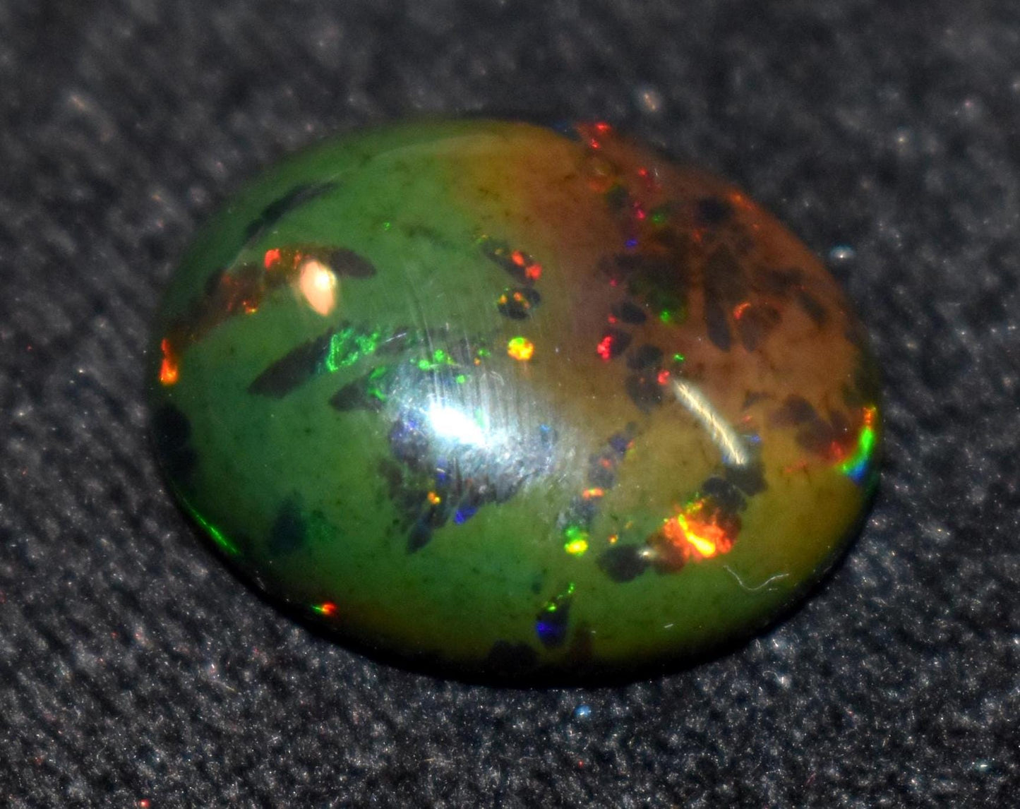 Black Ethiopian Opal, Oval Welo Fire Cabochon Loose Gemstone, 13.00 Carat, Size-16.5x20.5x8mm, For Jewelry Making,