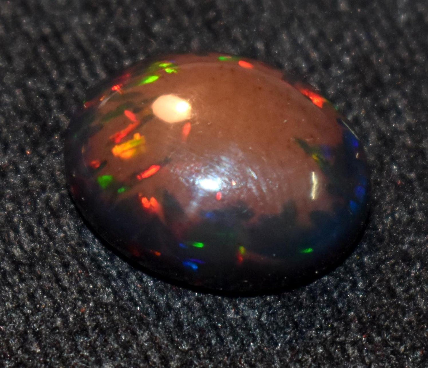 Opal, Natural Black Ethiopian Opal, Oval Welo Fire Cabochon Loose Gemstone, 7.40 Carat, Size-13.5x17x7mm, For Jewelry Making,