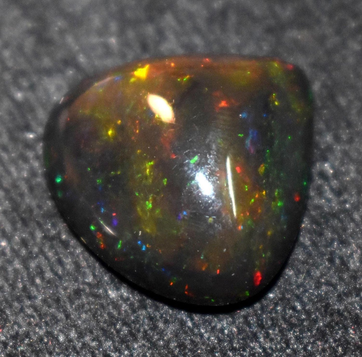 Black Ethiopian Opal, Heart Shape Welo Fire Cabochon Loose Gemstone, 15.40 Carat, Size-20x21x9.5mm, For Jewelry Making,