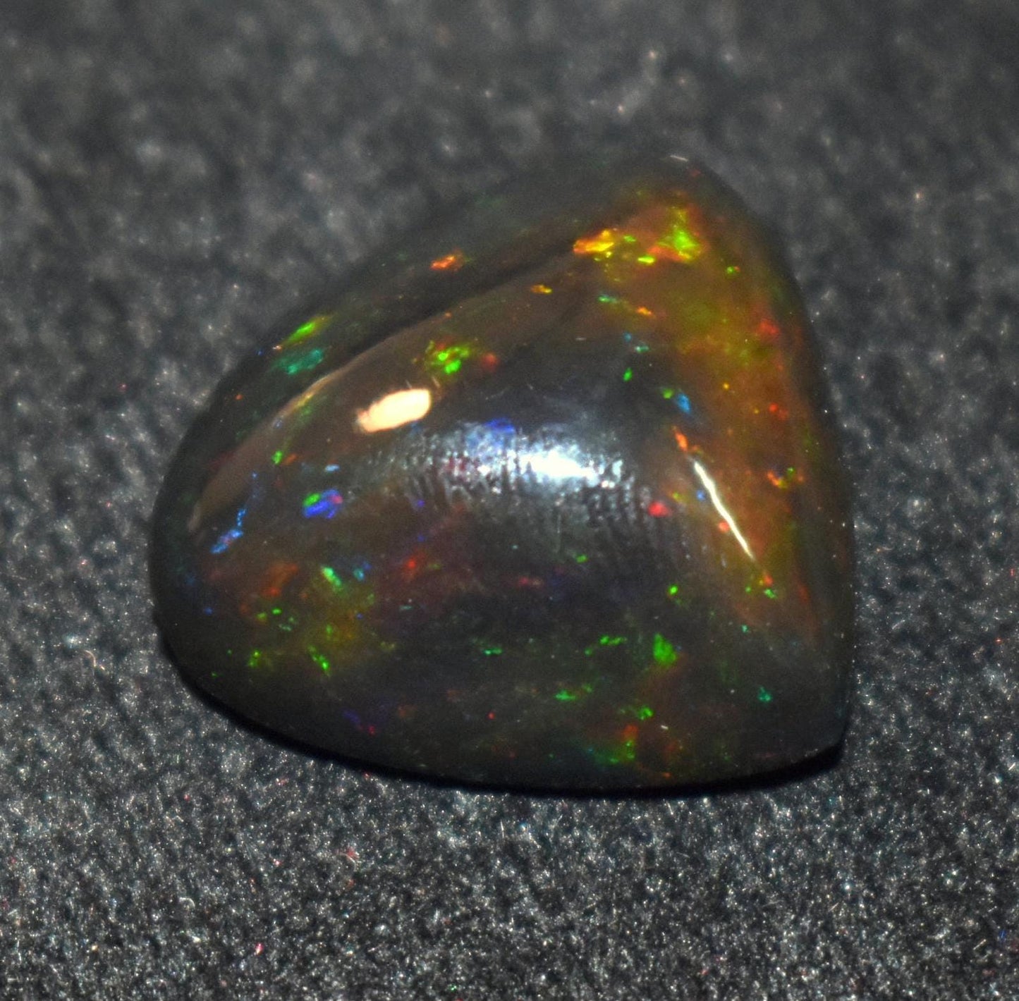 Black Ethiopian Opal, Heart Shape Welo Fire Cabochon Loose Gemstone, 15.40 Carat, Size-20x21x9.5mm, For Jewelry Making,