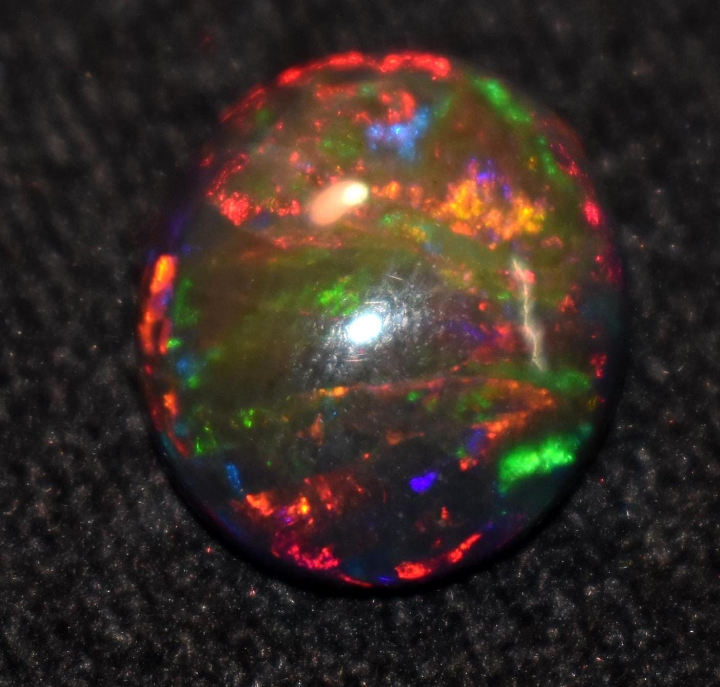 Opal, Natural Black Ethiopian Opal, Oval Welo Fire Cabochon Loose Gemstone, 6.90 Carat, Size-12x15.5x8mm, For Jewelry Making,