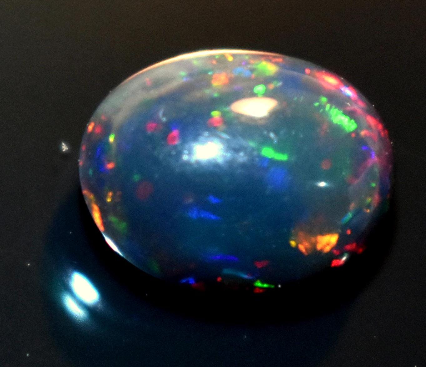 Opal, Natural Black Ethiopian Opal, Oval Welo Fire Cabochon Loose Gemstone, 2.45 Carat, Size-8x10.5x6mm, For Jewelry Making,