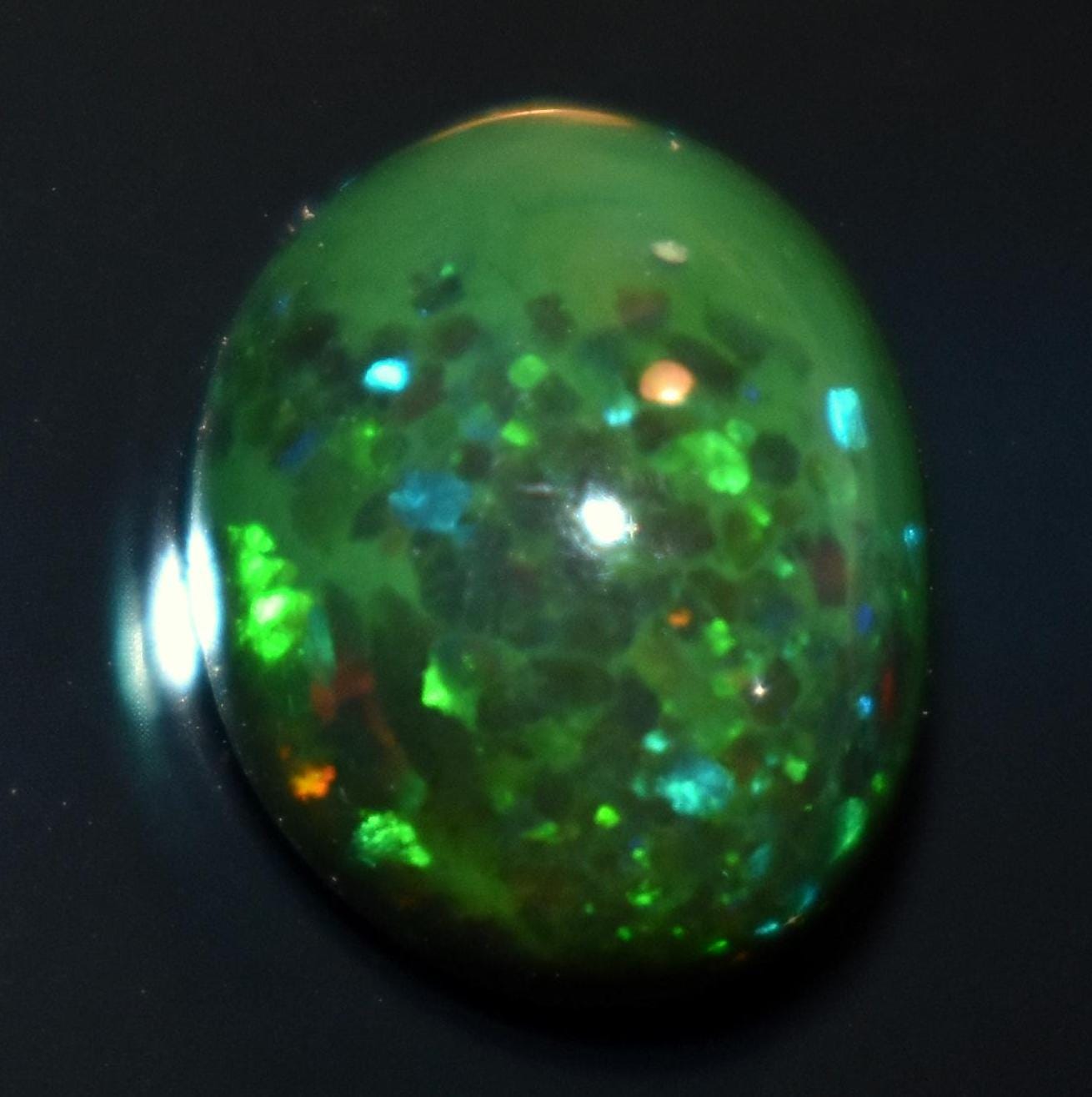 Opal, Natural Black Ethiopian Opal, Oval Welo Fire Cabochon Loose Gemstone, 1.85 Carat, Size-8x10x5mm, For Jewelry Making,