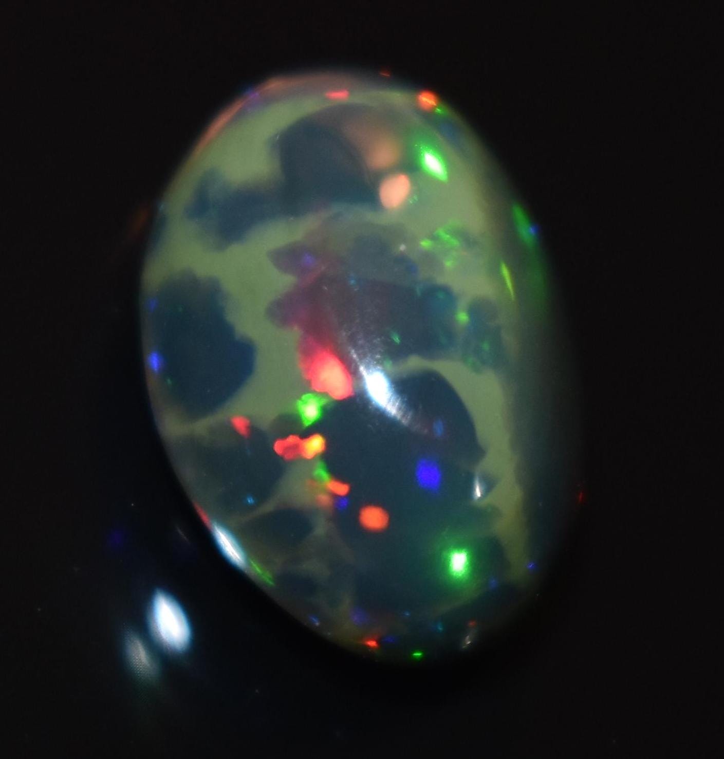 Opal, Natural Black Ethiopian Opal, Oval Welo Fire Cabochon Loose Gemstone, 3.75 Carat, Size-9x13x6.5mm, For Jewelry Making,