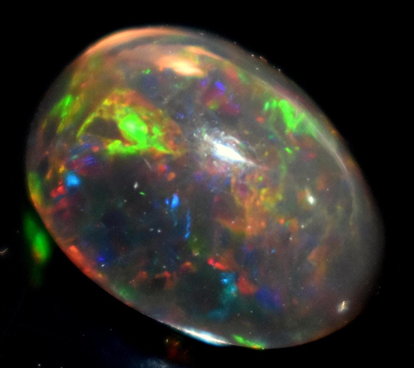 Opal, Natural Black Ethiopian Opal, Oval Welo Fire Cabochon Loose Gemstone, 4.15 Carat, Size-9.5x12.5x7mm, For Jewelry Making,