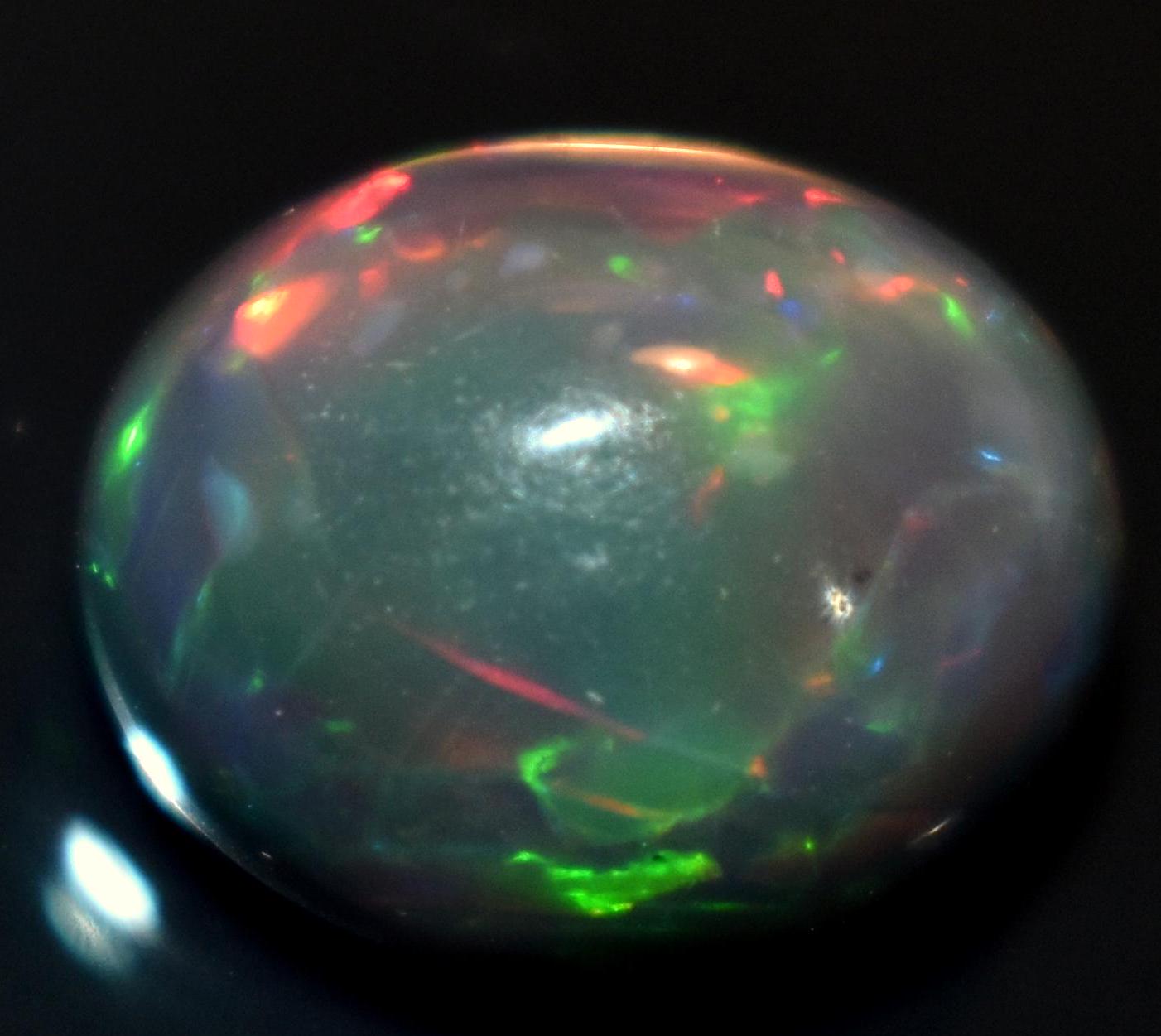 Opal, Natural Black Ethiopian Opal, Oval Welo Fire Cabochon Loose Gemstone, 3.75 Carat, Size-10x12x7mm, For Jewelry Making,