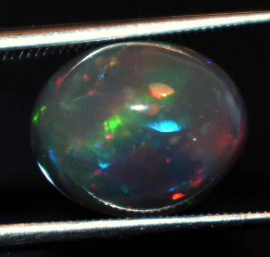 Opal, Natural Black Ethiopian Opal, Oval Welo Fire Cabochon Loose Gemstone, 3.75 Carat, Size-10x12x7mm, For Jewelry Making,