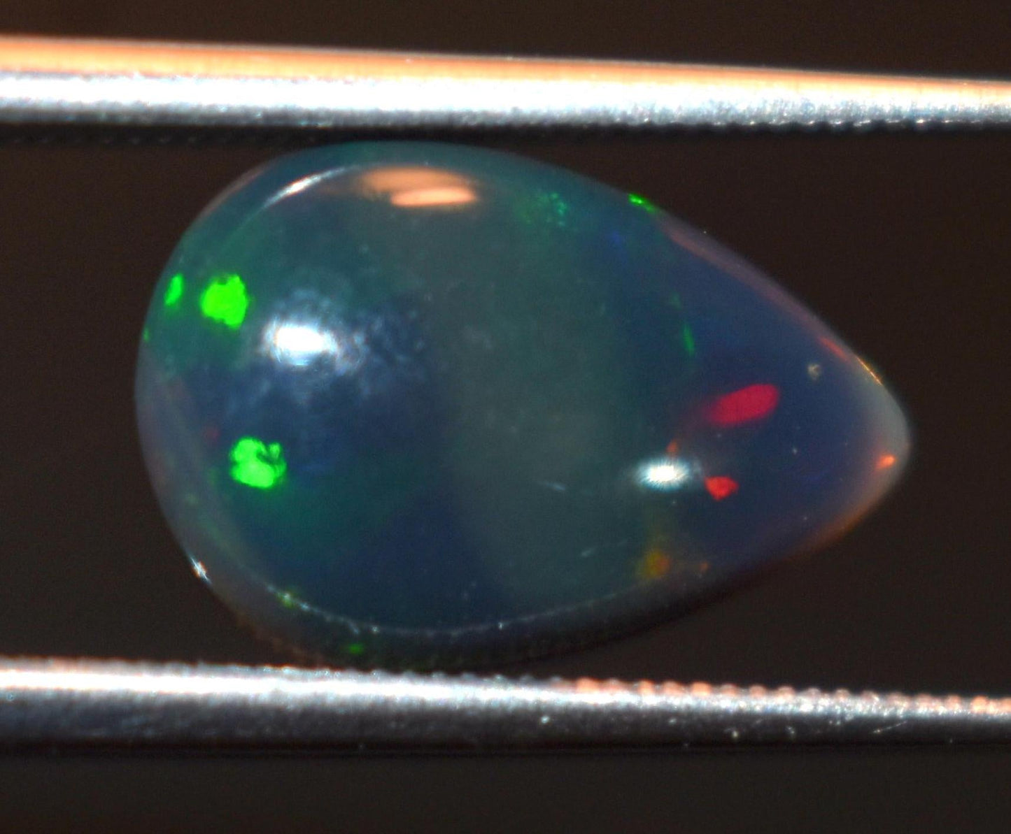 Opal, Natural Black Ethiopian Opal, Pear Welo Fire Cabochon Loose Gemstone, 2.05 Carat, Size-8.5x12.5x4.5mm, For Jewelry Making,