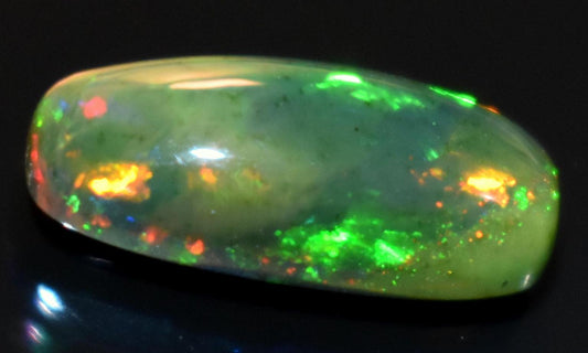 Black Ethiopian Opal, Octagon Welo Fire Cabochon Loose Gemstone, 2.50 Carat, Size-6.5x14.5x5mm, For Jewelry Making,