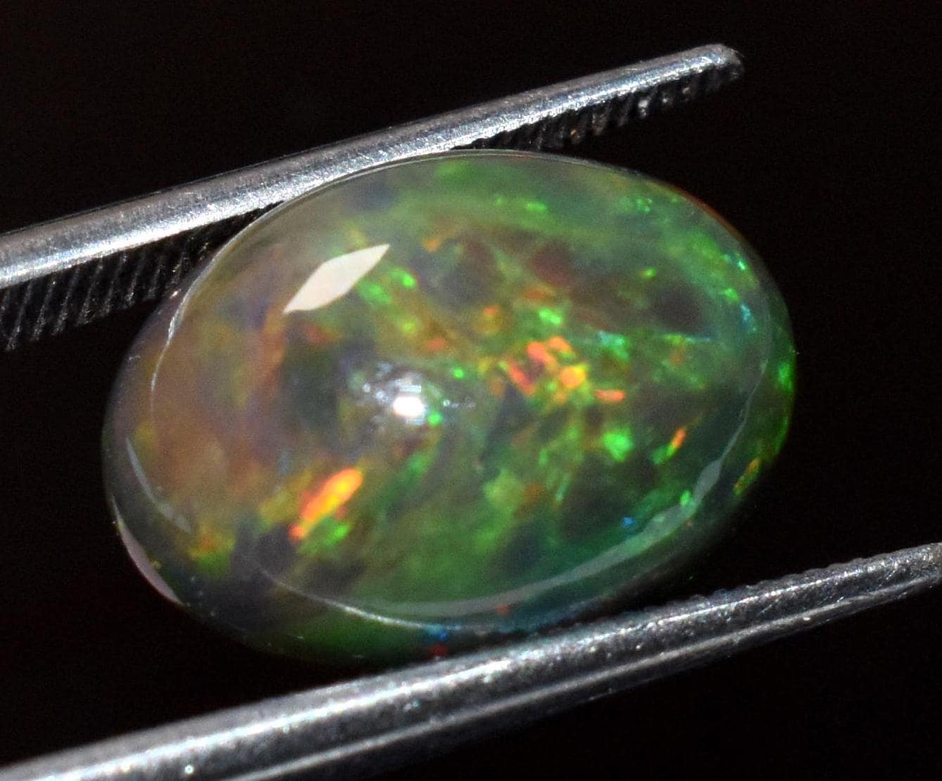 Opal, Natural Black Ethiopian Opal, Oval Welo Fire Cabochon Loose Gemstone, 3.60 Crt, Size-9.5x13x6mm, For Jewelry Making, Gift For Her,