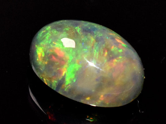 Opal, Natural Black Ethiopian Opal, Oval Welo Fire Cabochon Loose Gemstone, 3.60 Crt, Size-9.5x13x6mm, For Jewelry Making, Gift For Her,