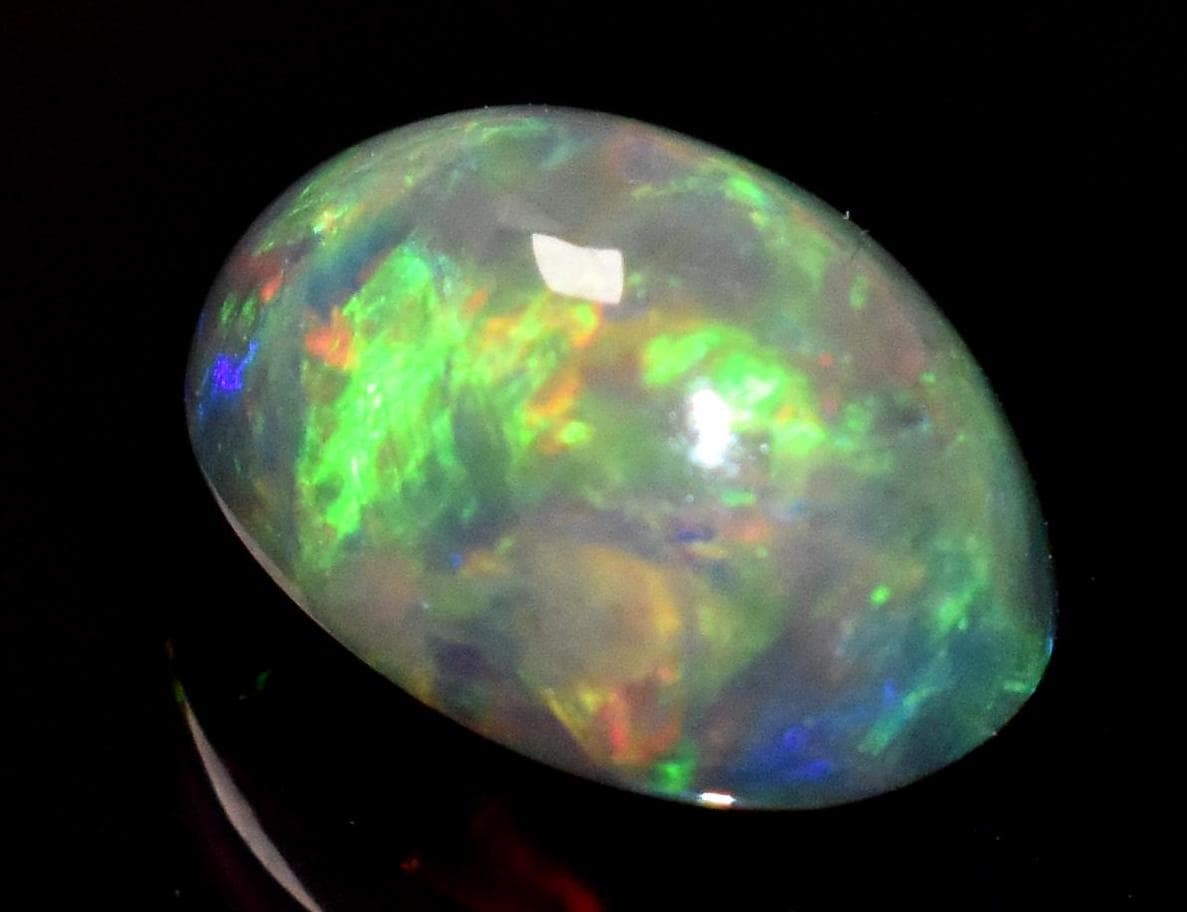 Black Opal, Oval Welo Fire Cabochon Loose Gemstone, 2.65 Crt, Size-8x11.5x6.5mm,