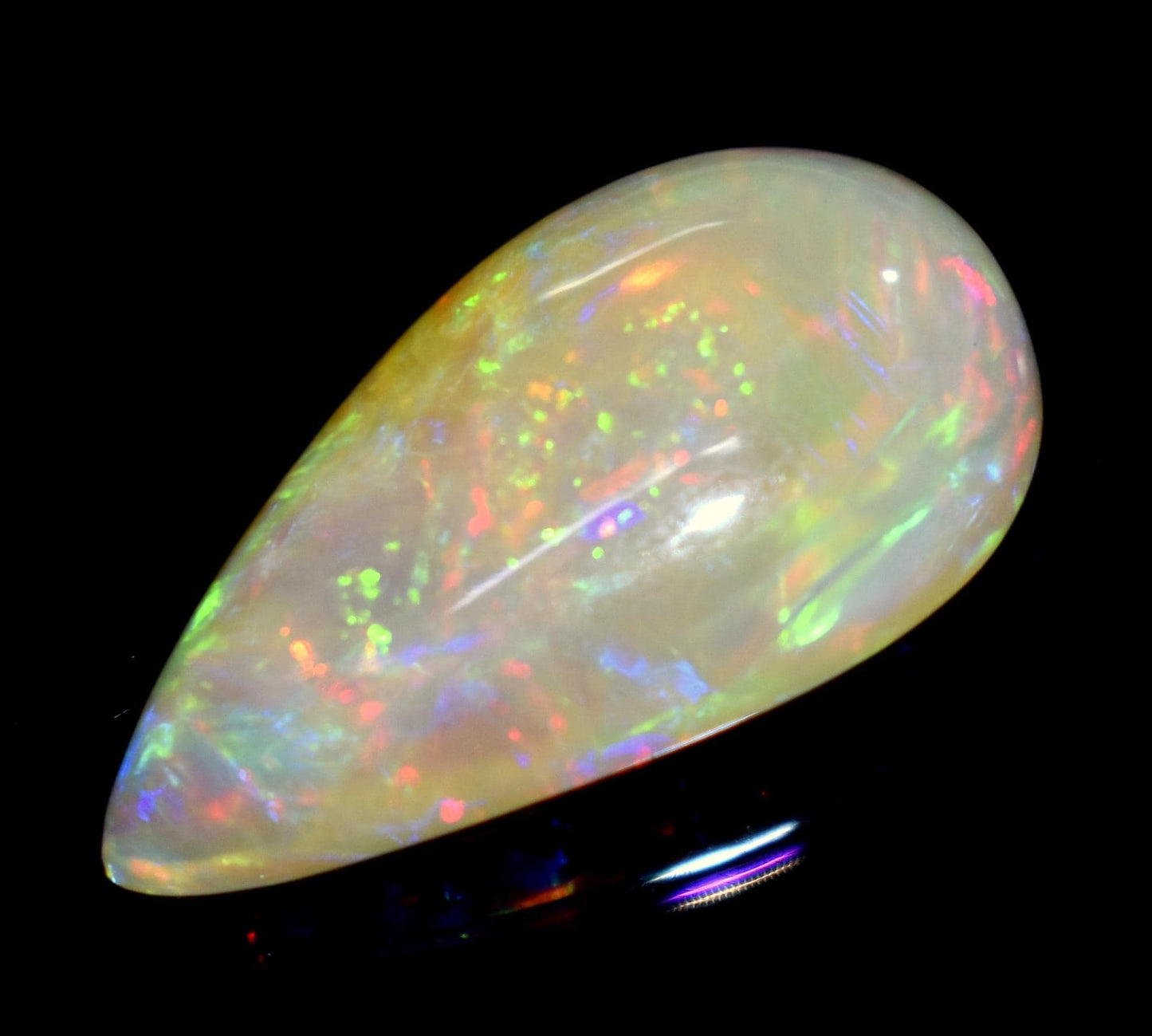 Opal, Natural Ethiopian Opal, Pear Welo Fire Cabochon Loose Gemstone, 10.25 Carat, Size-24x13x7mm, For Jewelry Making, PC-1