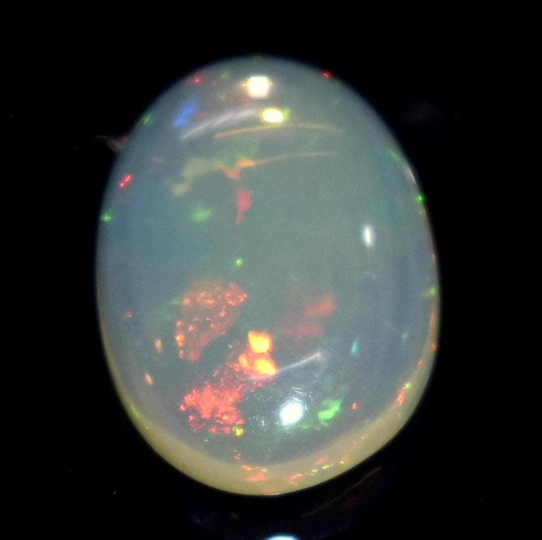 100% Natural Ethiopian Opal, Oval Welo Fire Cabochon Loose Gemstone, 3.90 Carat, Size-15x11x4.5mm, For Jewelry Making, PC-1