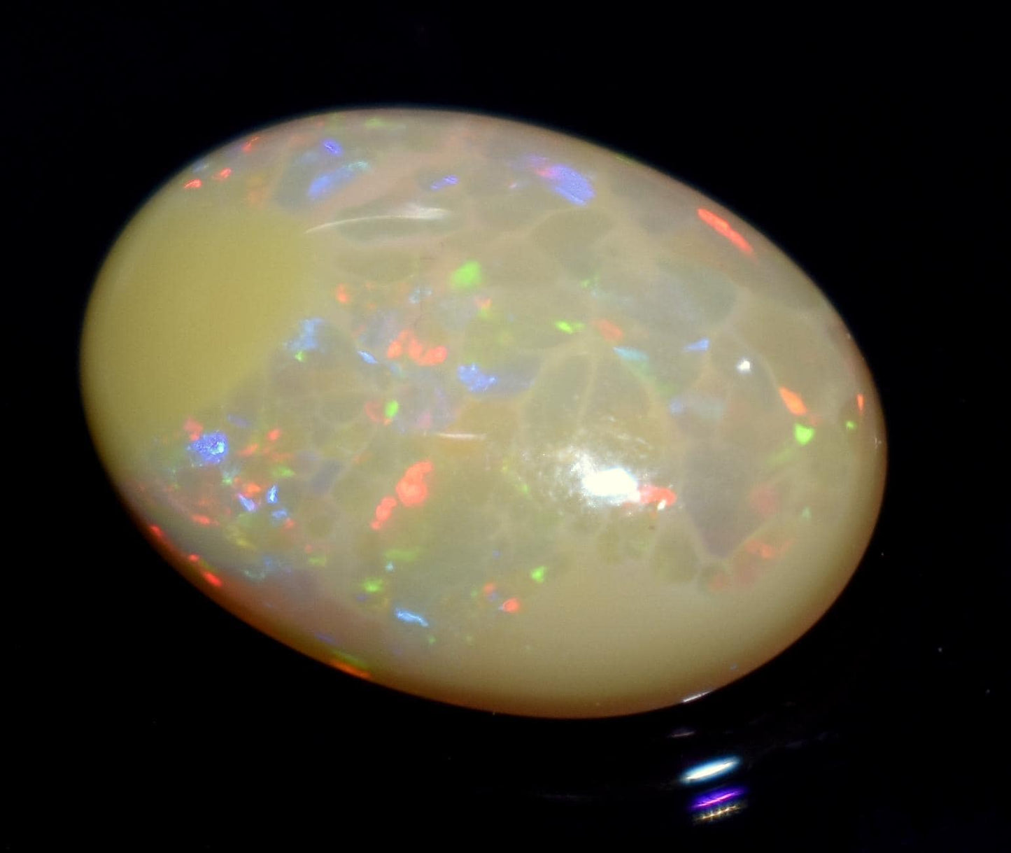 Ethiopian Opal, Oval Welo Fire Cabochon Loose Gemstone, 5.00 Carat, Size-15x11x5mm,