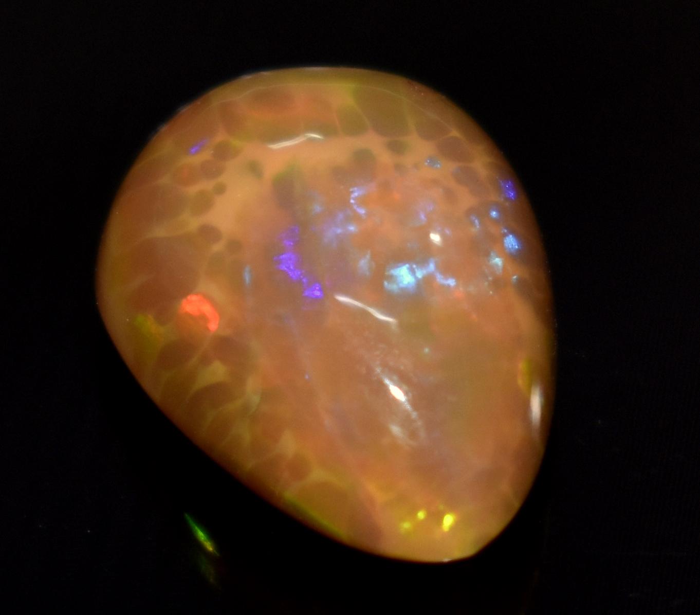 Opal, 100% Natural Ethiopian Opal, Pear Welo Fire Cabochon Loose Gemstone, 7.85 Carat, Size-17x12x8mm, For Jewelry Making, PC-1