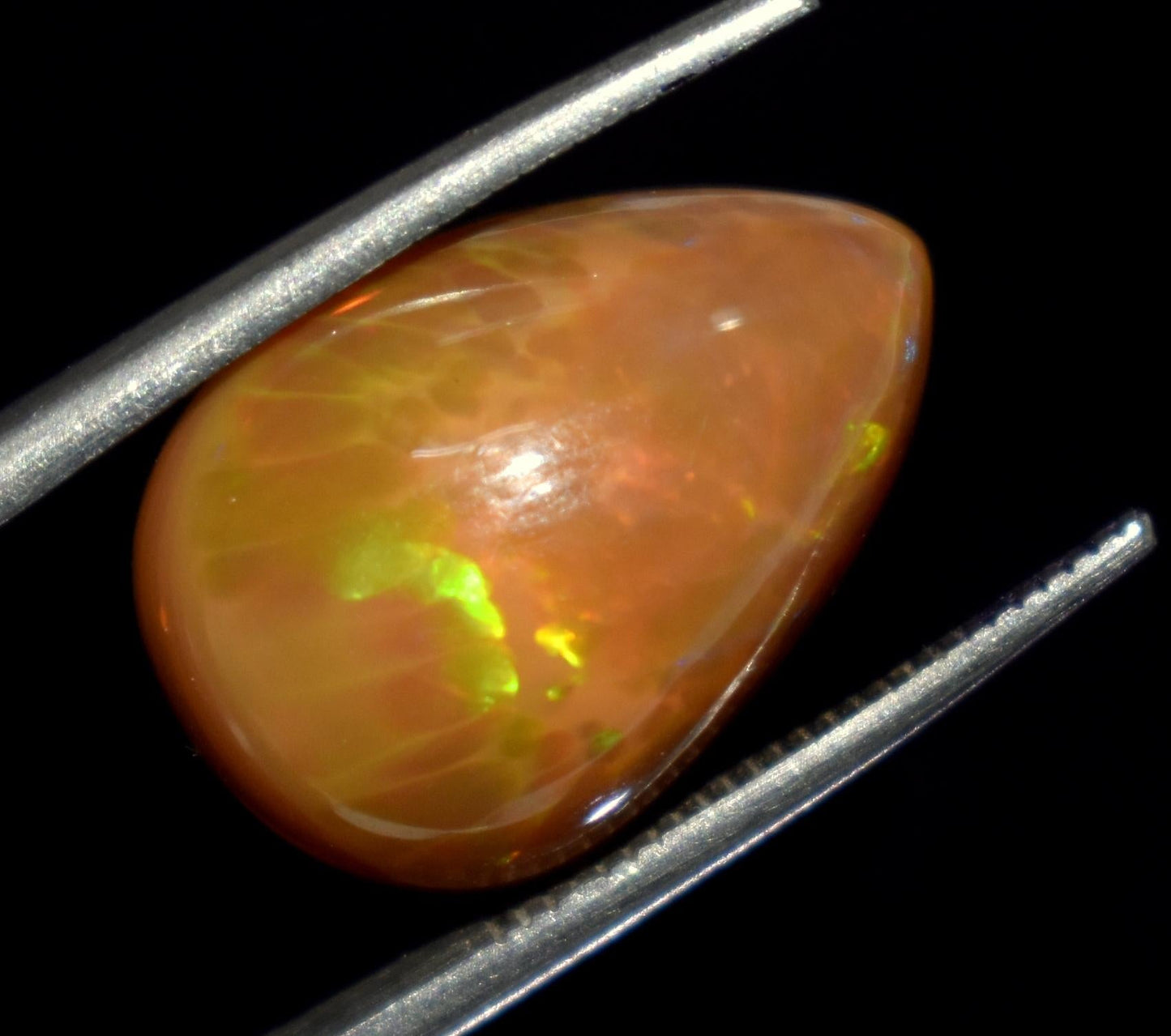 Opal, 100% Natural Ethiopian Opal, Pear Welo Fire Cabochon Loose Gemstone, 7.85 Carat, Size-17x12x8mm, For Jewelry Making, PC-1