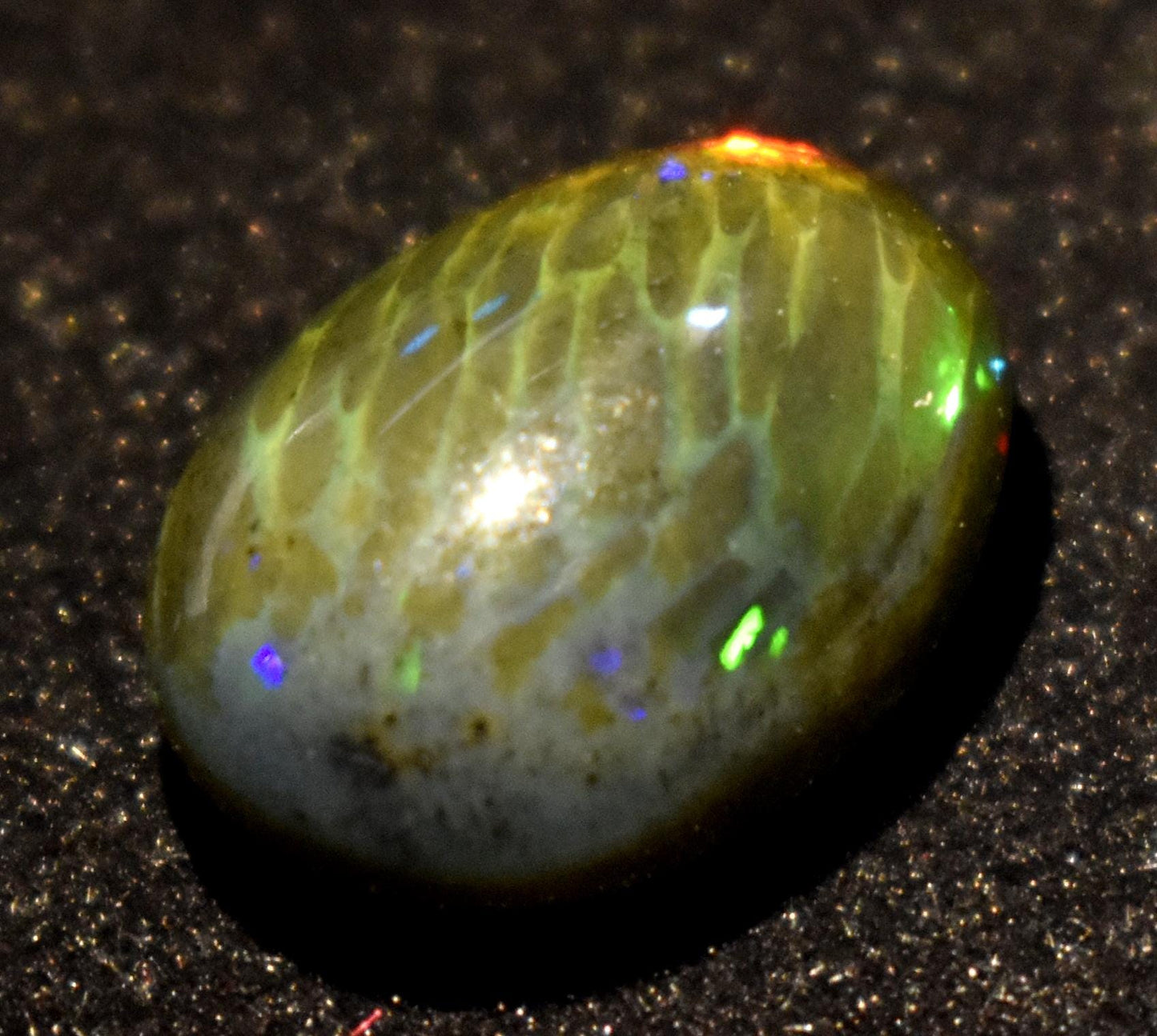 100% Natural Black Opal, Oval Welo Fire Cabochon Loose Gemstone, 6.10 Carat, Size-12X15.5X7mm, For Jewelry Making, PC-1