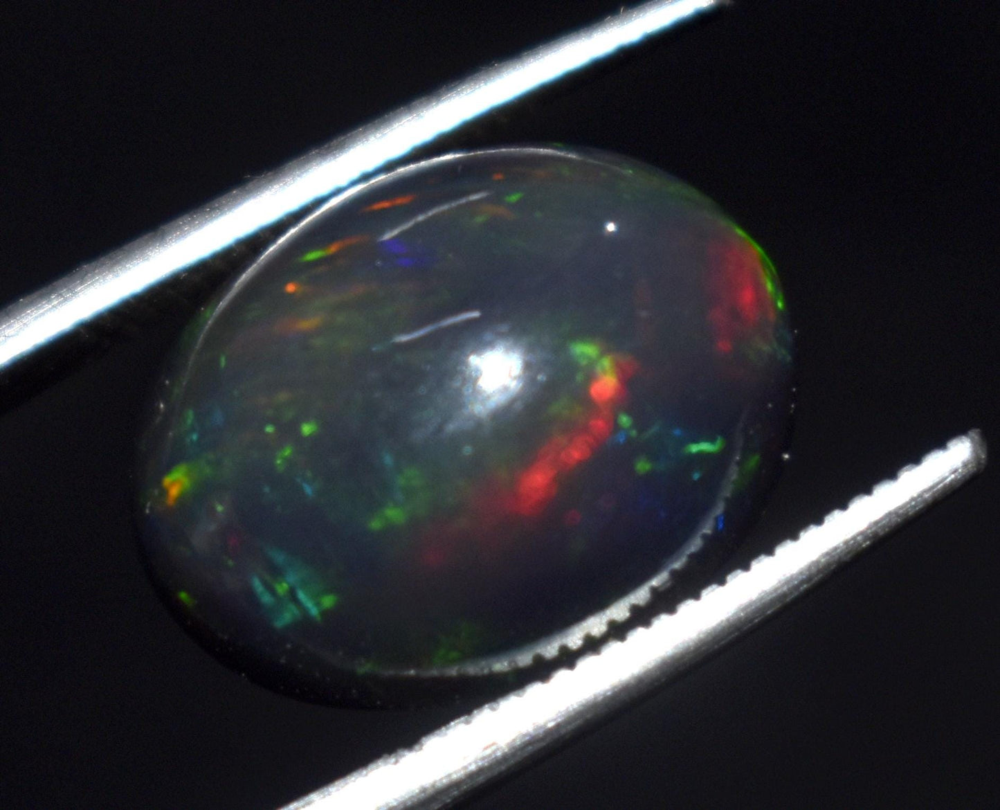 100% Natural Black Opal, Oval Welo Fire, Cabochon Loose Gemstone, 6.00 Carat, Size-13x18x6mm, For Jewelry Making, Gift For Her,