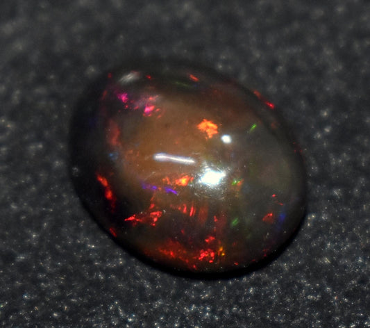 Black Opal, Oval Welo Fire, Cabochon Loose Gemstone, 7.00 Carat, Size-13x17x7mm,,