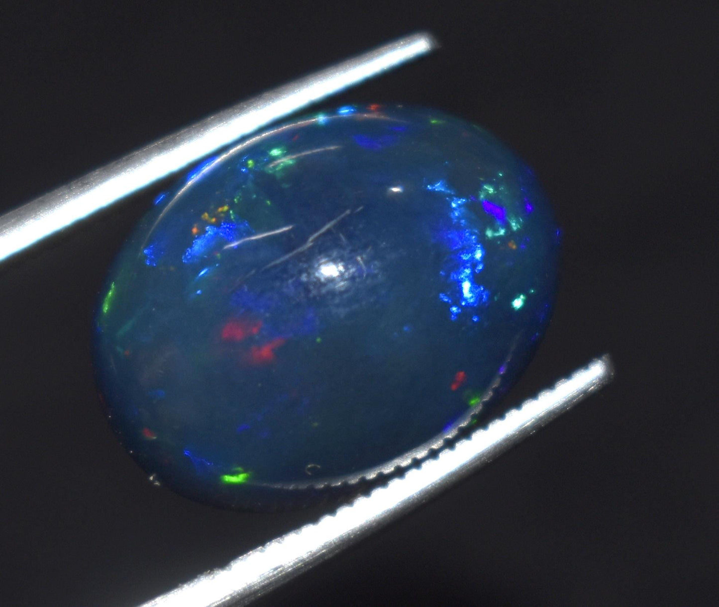 100% Natural Black Opal, Oval Welo Fire, Cabochon Loose Gemstone, 5.30 Carat, Size-12x14.5x6.5mm, For Jewelry Making, Gift For Her,