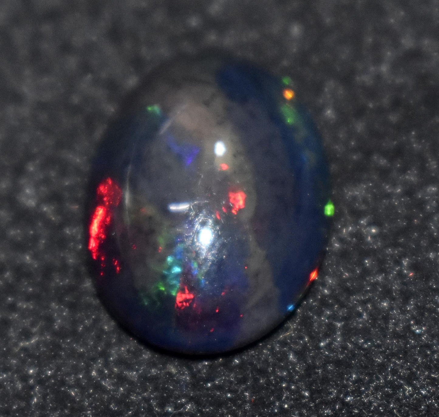 Black Opal, Oval Welo Fire, Cabochon Loose Gemstone, 6.20 Ct, Size-17.5x13x6mm,