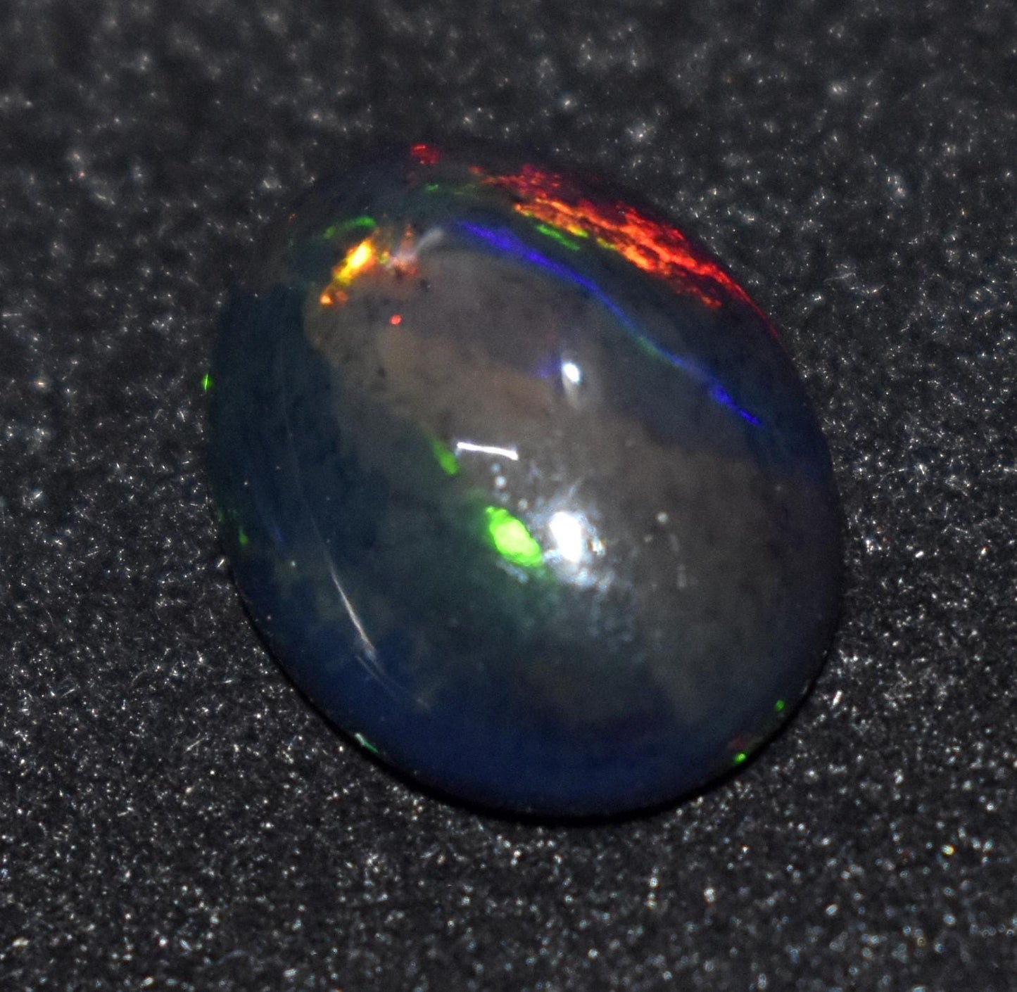 Black Opal, Oval Welo Fire, Cabochon Loose Gemstone, 6.20 Ct, Size-17.5x13x6mm,