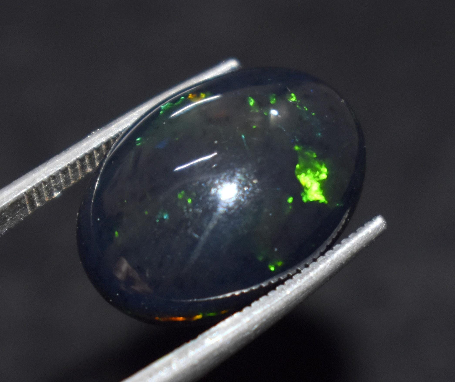 100% Natural Black Opal, Oval Welo Fire, Cabochon Loose Gemstone, 6.60 Ct, Size-13X18X6mm, For Jewelry Making, Gift For Her,