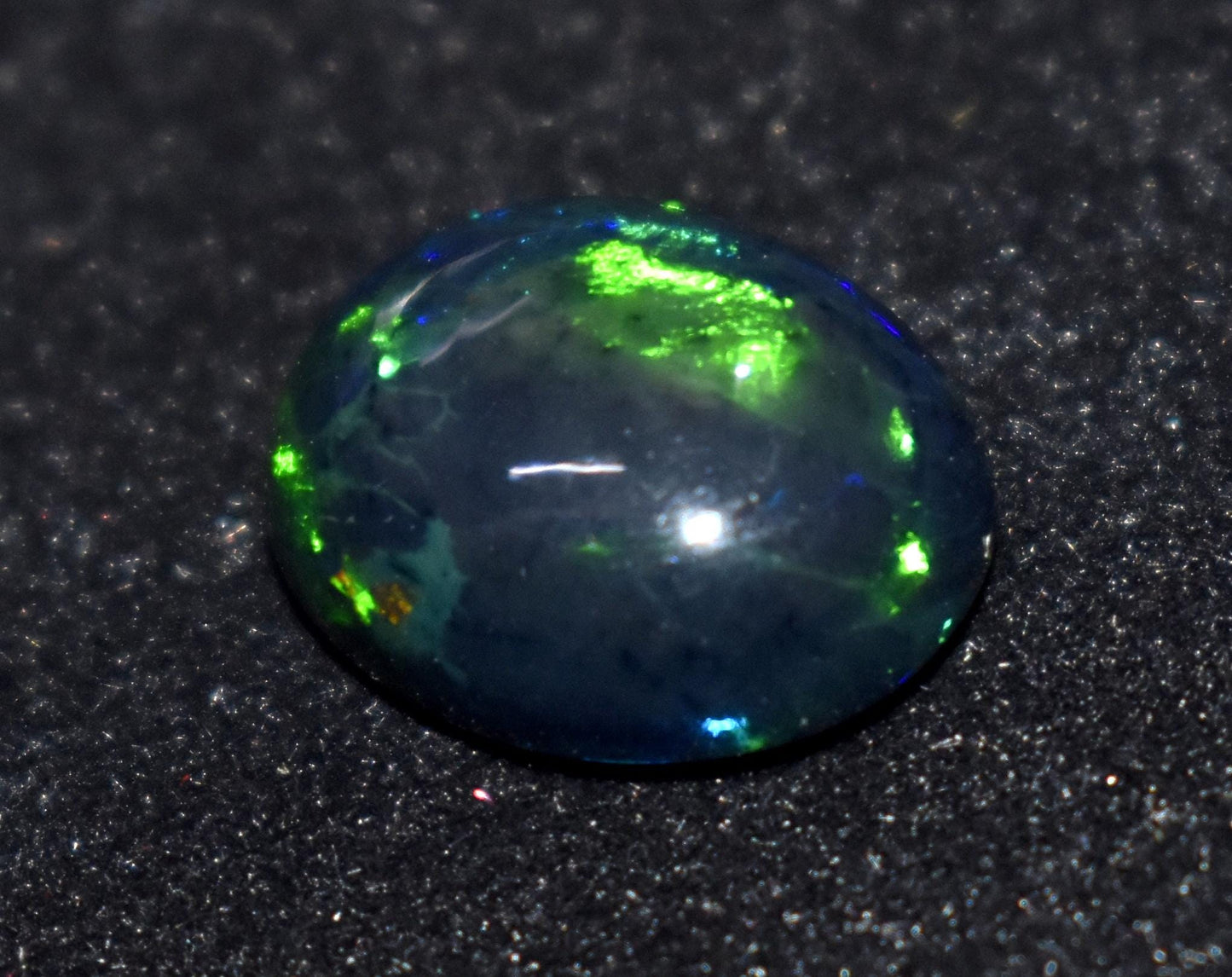 Black Opal, Oval Welo Fire, Cabochon Loose Gemstone, 5.10 Ct, Size-12x15x6mm,