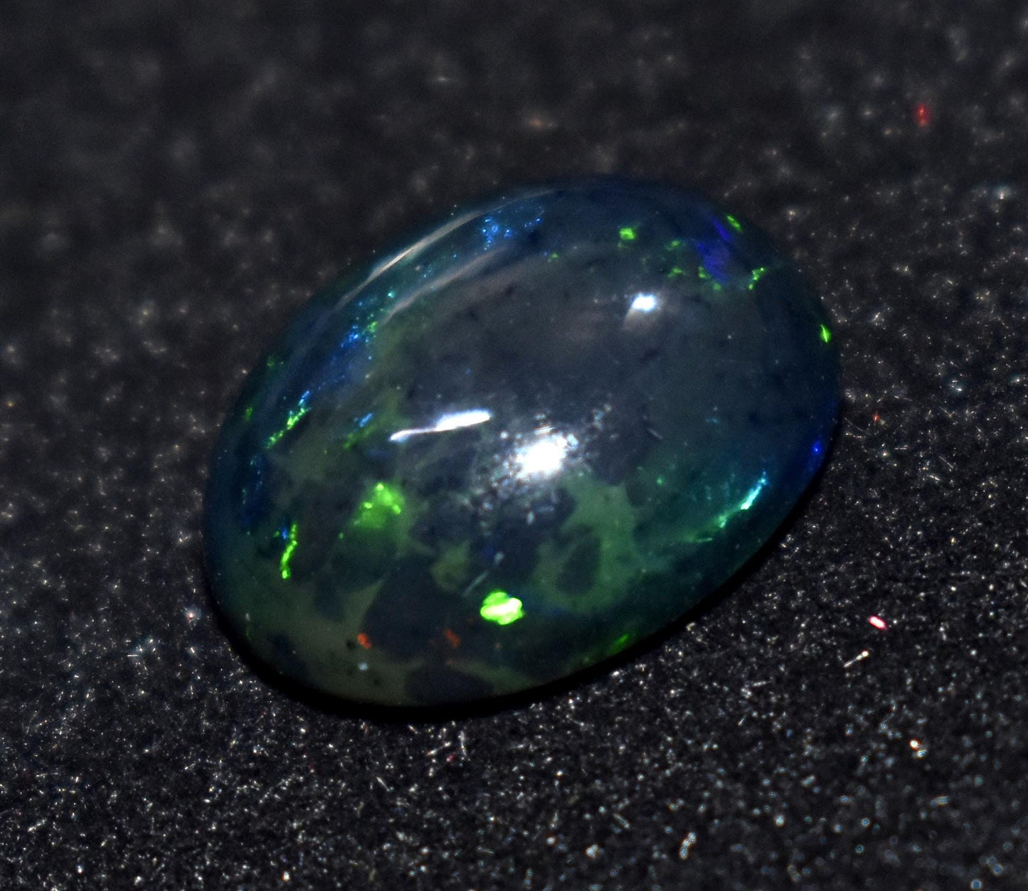 Black Opal, Oval Welo Fire, Cabochon Loose Gemstone, 5.10 Ct, Size-12x15x6mm,