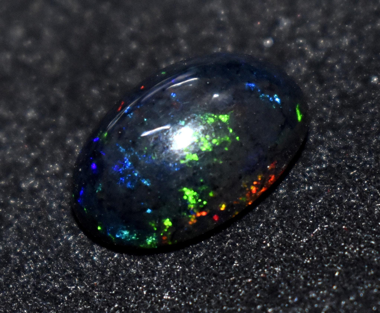 Opal, 100% Natural Black Opal, Oval Welo Fire, Cabochon Loose Gemstone, 4.80 Ct, Size-15.5x11x7mm, For Jewelry Making, Gift For Her,