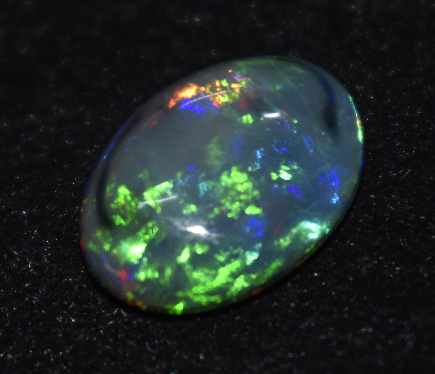 Black Opal, Oval Welo Fire, Cabochon Loose Gemstone, 3.40 Ct, Size-13X10X5mm,