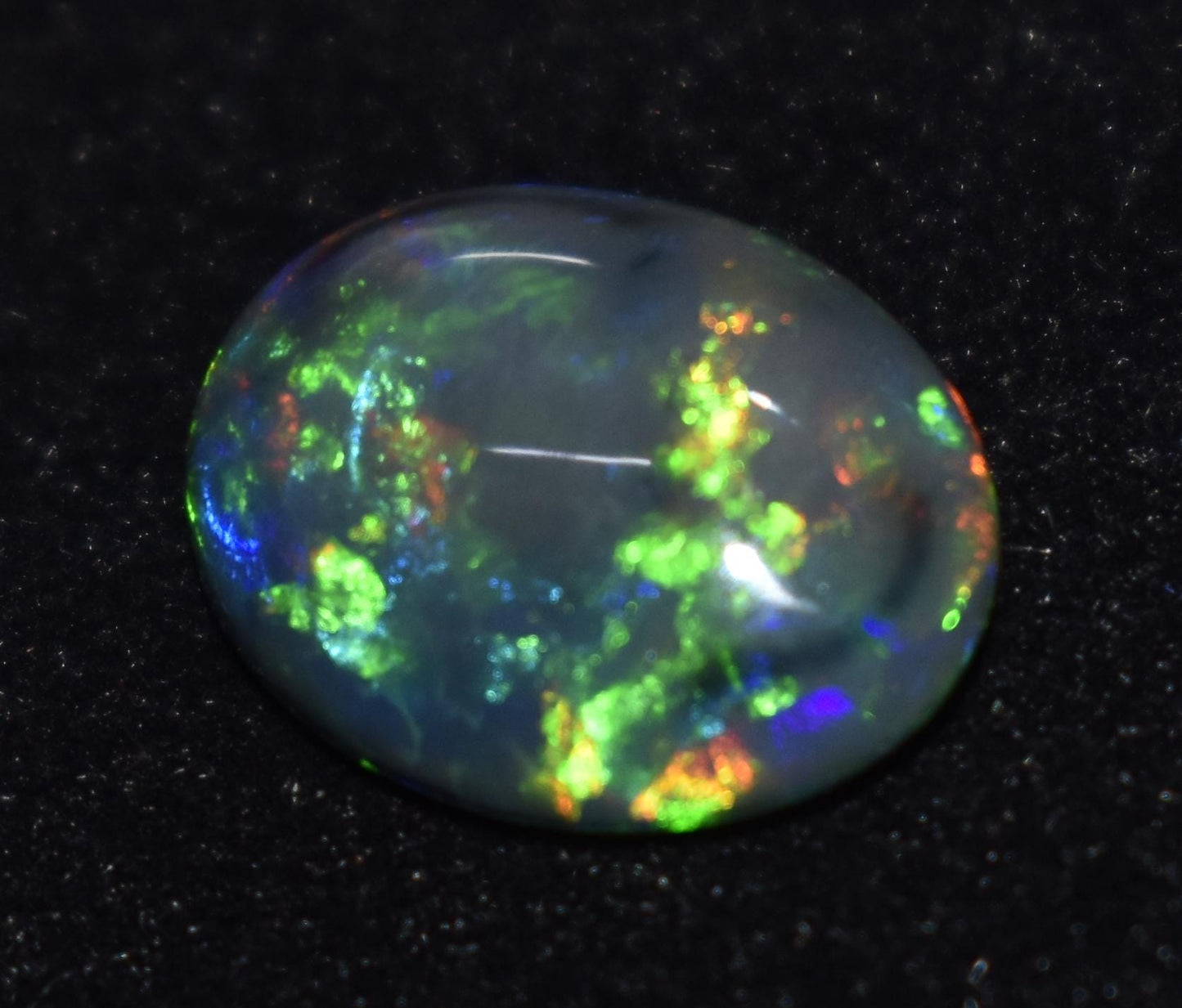 Black Opal, Oval Welo Fire, Cabochon Loose Gemstone, 3.40 Ct, Size-13X10X5mm,