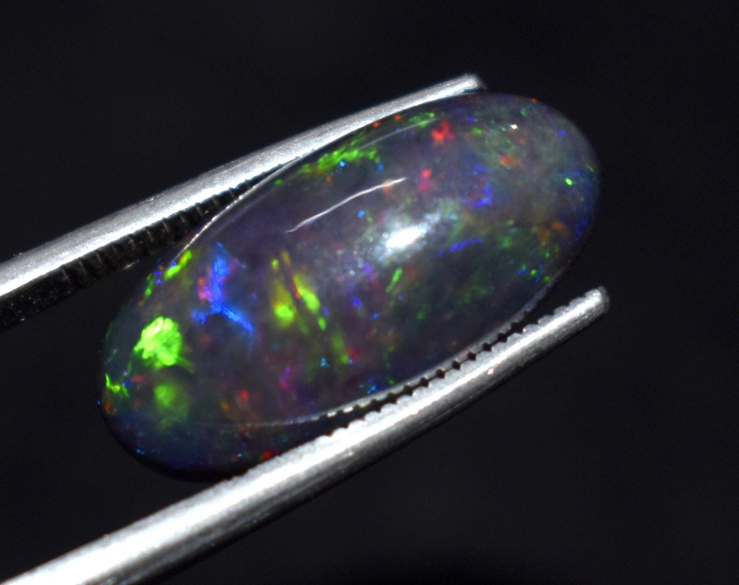 Opal, 100% Natural Black Opal, Oval Welo Fire, Cabochon Loose Gemstone, 4.50 Ct, Size-9x18.5x5mm, For Jewelry Making, Gift For Her,