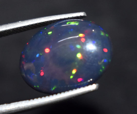 Black Opal, Oval Welo Fire, Cabochon Loose Gemstone, 2.70 Ct, Size-11x15x3.5mm,