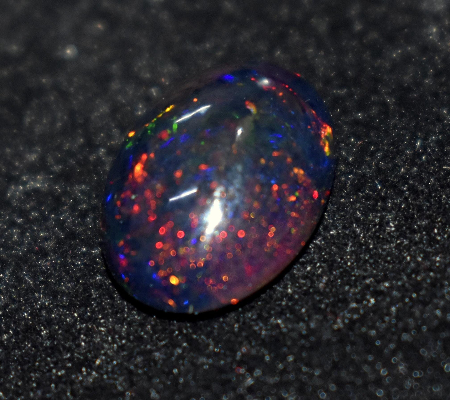 Black Opal, Oval Welo Fire, Cabochon Loose Gemstone, 3.00 Ct, Size-10x13.5x5mm,