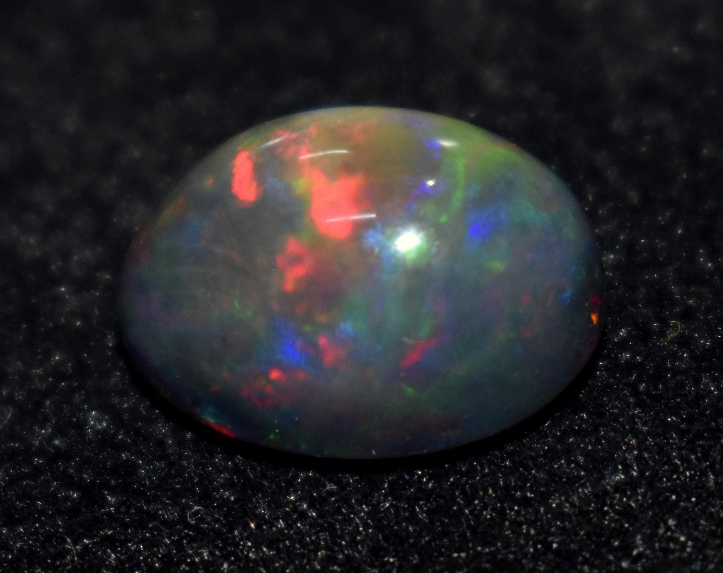 100% Natural Black Opal, Oval Welo Fire, Cabochon Loose Gemstone, 6.00 Ct, Size-10.5x14.5x7.5mm, For Jewelry Making, Gift For Her,