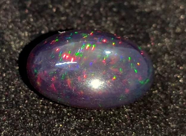 Opal- 100% Natural Black Ethiopian Opal- Oval Welo Fire Cabochon- Loose Gemstone- 8.30 Carat- Size-12.5x17x8mm- For Making Jewelry