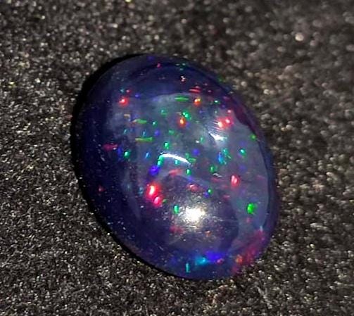 Opal- 100% Natural Black Ethiopian Opal- Oval Welo Fire Cabochon- Loose Gemstone- 3.80 Carat- Size-11x14x5.5mm- For Making Jewelry